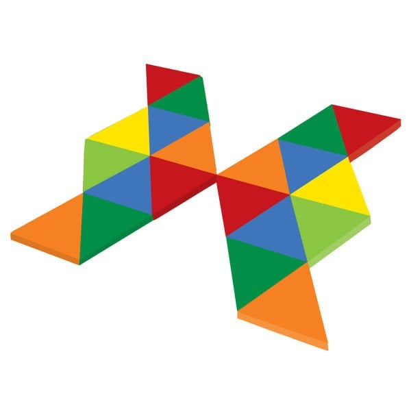 Ahşap Oyuncak Seti 7 Renk 25 Parça Üçgen Puzzle ONY-395