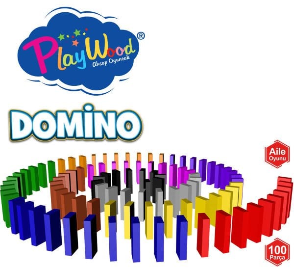 Eğitici Ahşap 100 Parça Domino Oyunu Oyuncak Seti ONY-388