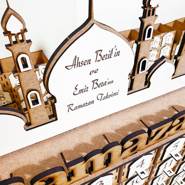 Ramazan Takvimi Rtm-01 | Eğitici Ahşap Oyuncak - Çekmeceli Ramazana Özel Hediye Kutuları