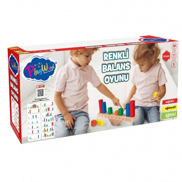 Eğitici Oyuncak 6 Renk 11 Parça Ahşap Renkli Balans Oyunu ONY-387