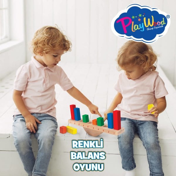 Eğitici Oyuncak 6 Renk 11 Parça Ahşap Renkli Balans Oyunu ONY-387