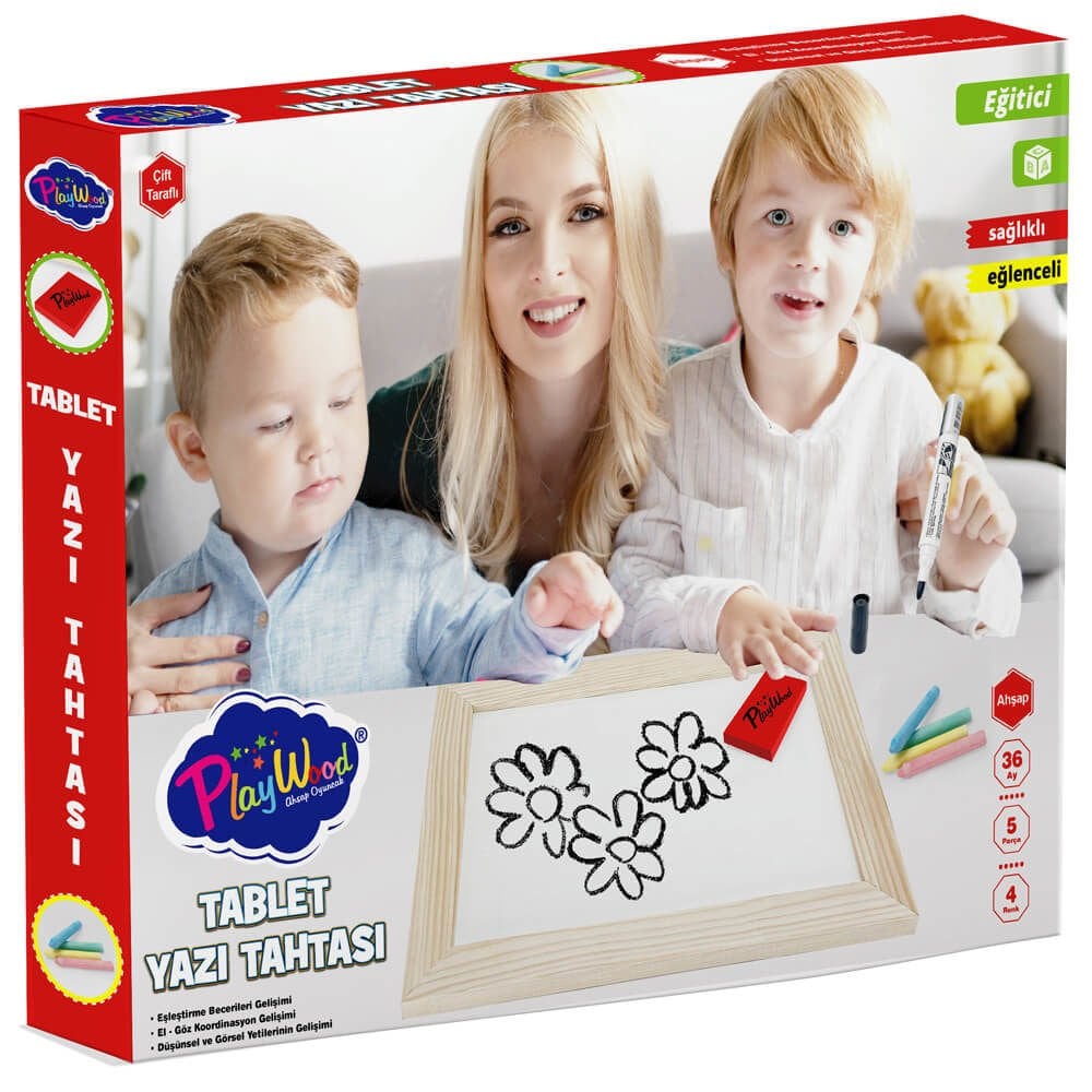 Eğitici Ahşap Çift Taraflı Tablet Yazı Tahtası ONY-391