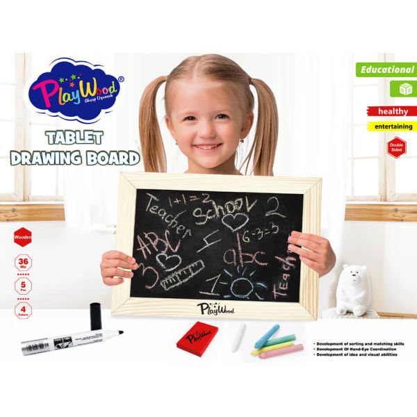 Eğitici Ahşap Çift Taraflı Tablet Yazı Tahtası ONY-391