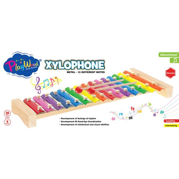 Eğitici Ahşap Metal 15 Notalı Klisofon Oyuncak Müzik Seti ONY-376