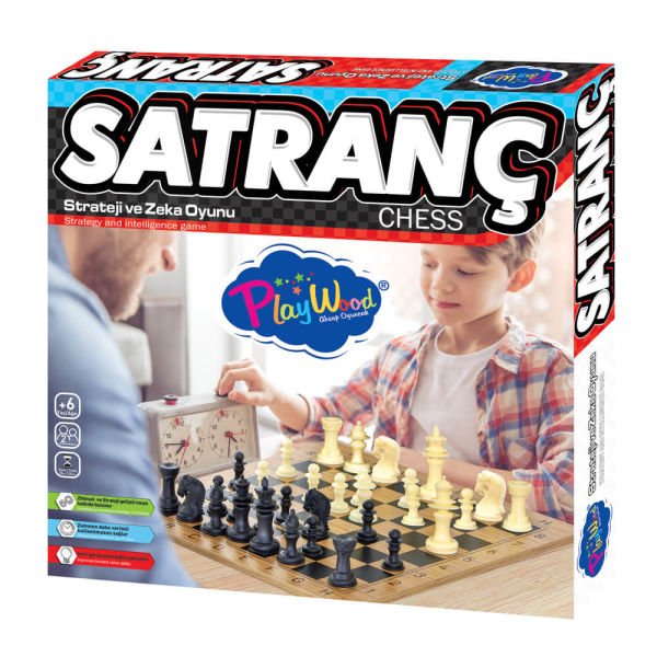 Eğitici Ahşap Satranç Strateji ve Zeka Oyunu ONY-212