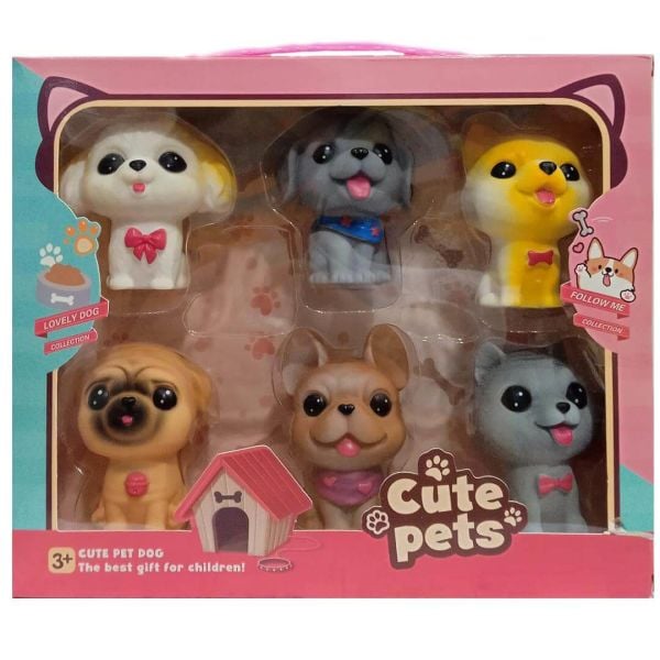 Cute Pets Miniş Köpekler 6'lı Figür Oyuncak Seti BVM-6699