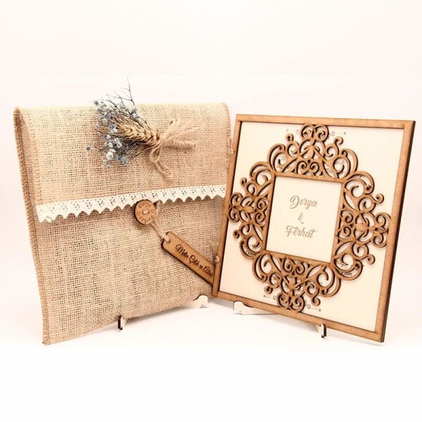 Ahşap Düğün Davetiyesi Modelleri | AHD-3063a