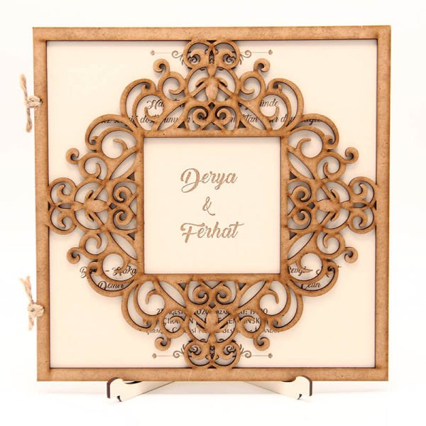 Ahşap Düğün Davetiyesi Modelleri | AHD-3063