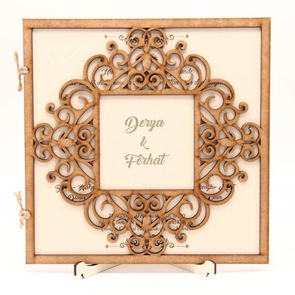 Ahşap Düğün Davetiyesi Modelleri | AHD-3063b