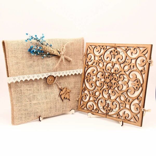 Ahşap Düğün Davetiyesi Modelleri | AHD-3065a