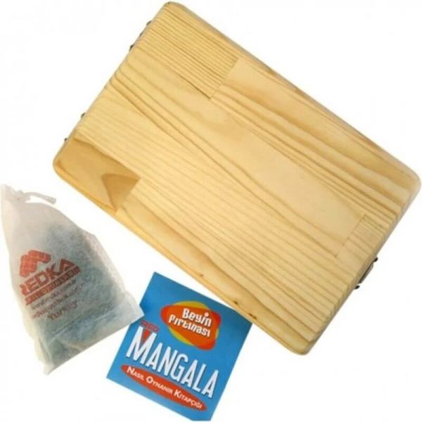 Ahşap Kapaklı Mancala Oyunu Eğitici Oyuncak Seti RD5500