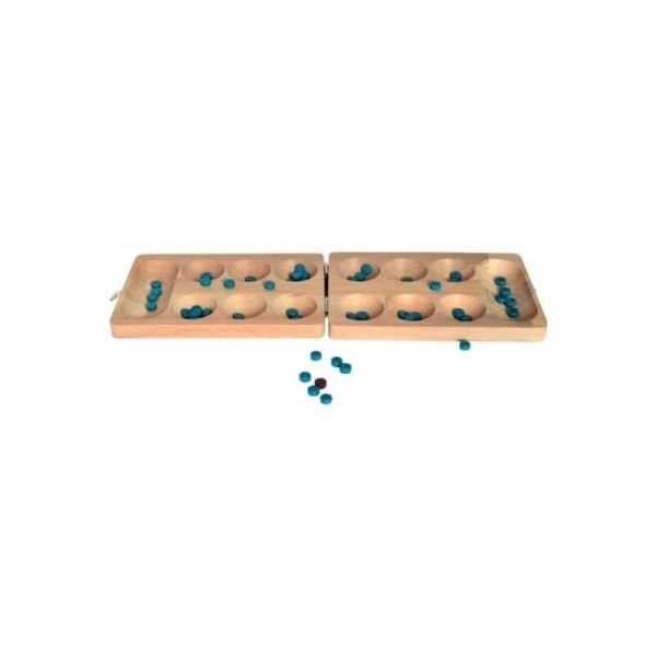 Ahşap Kapaklı Mancala Oyunu Eğitici Oyuncak Seti RD5500