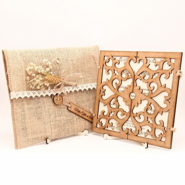 Ahşap Düğün Davetiyesi Modelleri | AHD-3070a