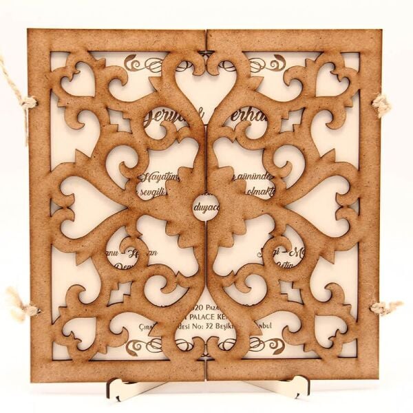 Ahşap Düğün Davetiyesi Modelleri | AHD-3070b