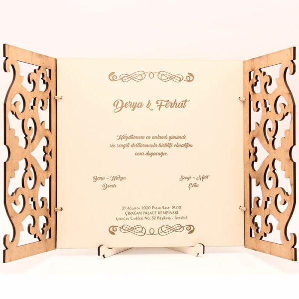 Ahşap Düğün Davetiyesi Modelleri | AHD-3070c