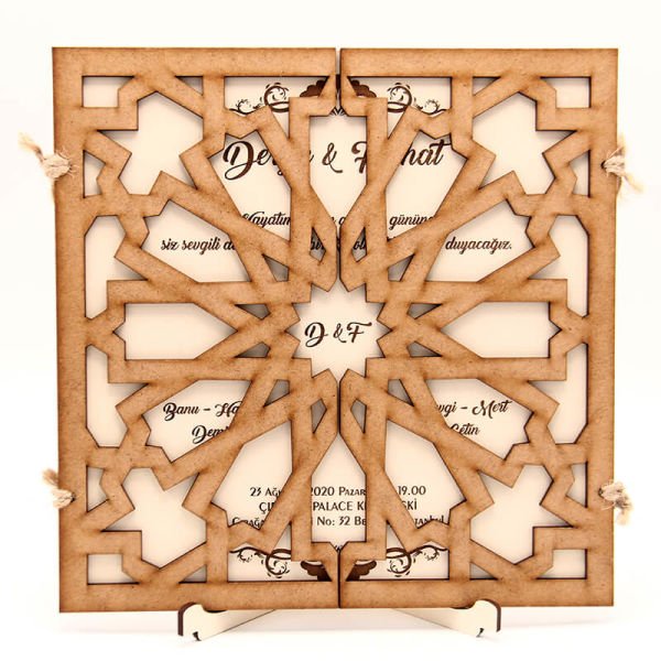 Ahşap Düğün Davetiyesi Modelleri | AHD-3071