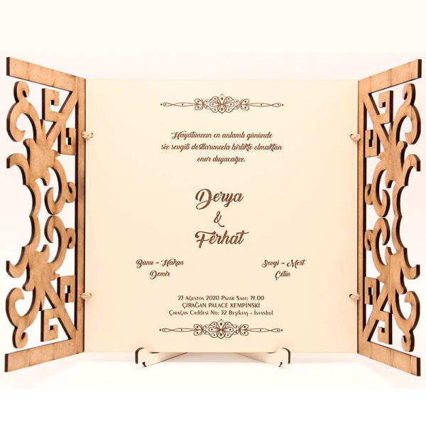 Ahşap Düğün Davetiyesi Modelleri | AHD-3073