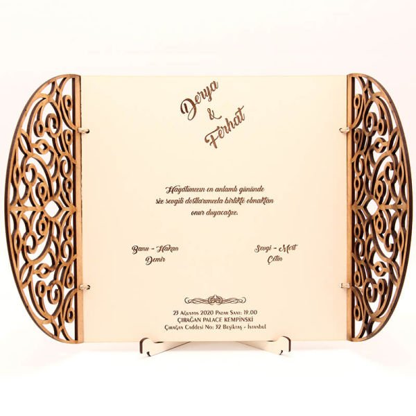 Ahşap Düğün Davetiyesi Modelleri | AHD-3074