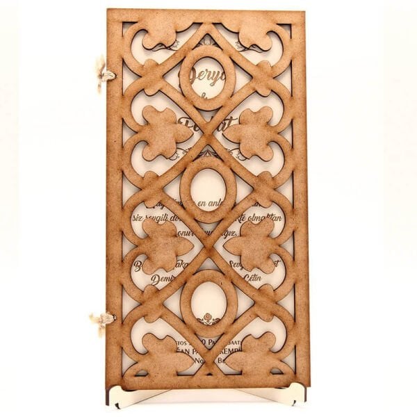 Ahşap Düğün Davetiyesi Modelleri | Ahşap Davetiye AHD-3040b