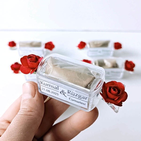 Nikah ve Kına Hediyeliği Bayram Şekeri Şeklinde Mika Kutu Nks-290