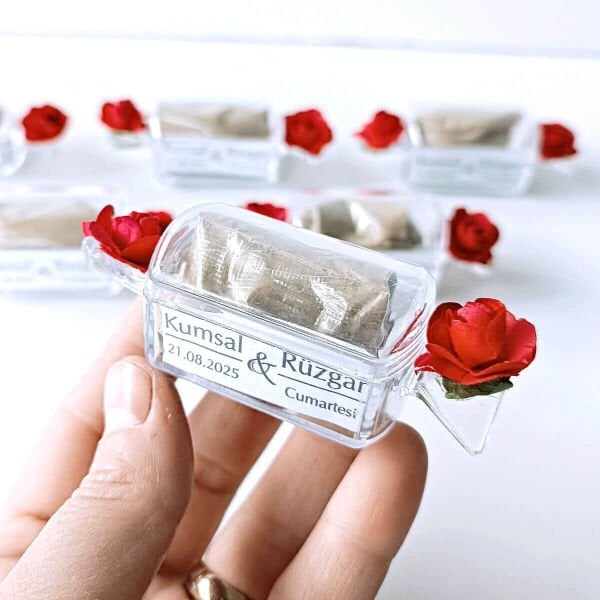 Nikah ve Kına Hediyeliği Bayram Şekeri Şeklinde Mika Kutu Nks-290d