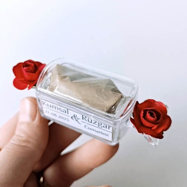 Nikah ve Kına Hediyeliği Bayram Şekeri Şeklinde Mika Kutu Nks-290g