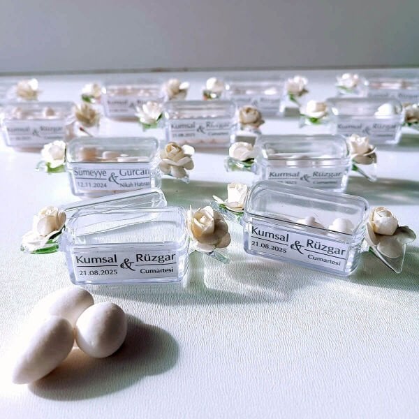 Nikah Şekeri Badem Şekerli Bayram Şekeri Şeklinde Mika Kutu Nks-291A7