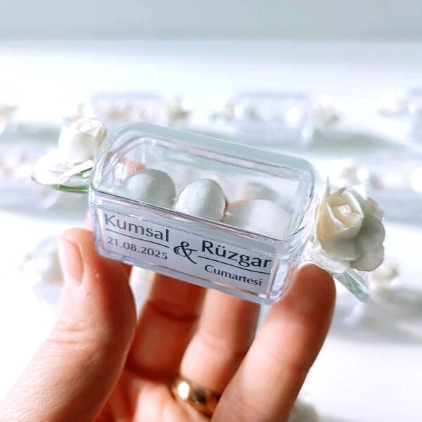 Nikah Şekeri Badem Şekerli Bayram Şekeri Şeklinde Mika Kutu Nks-291A3